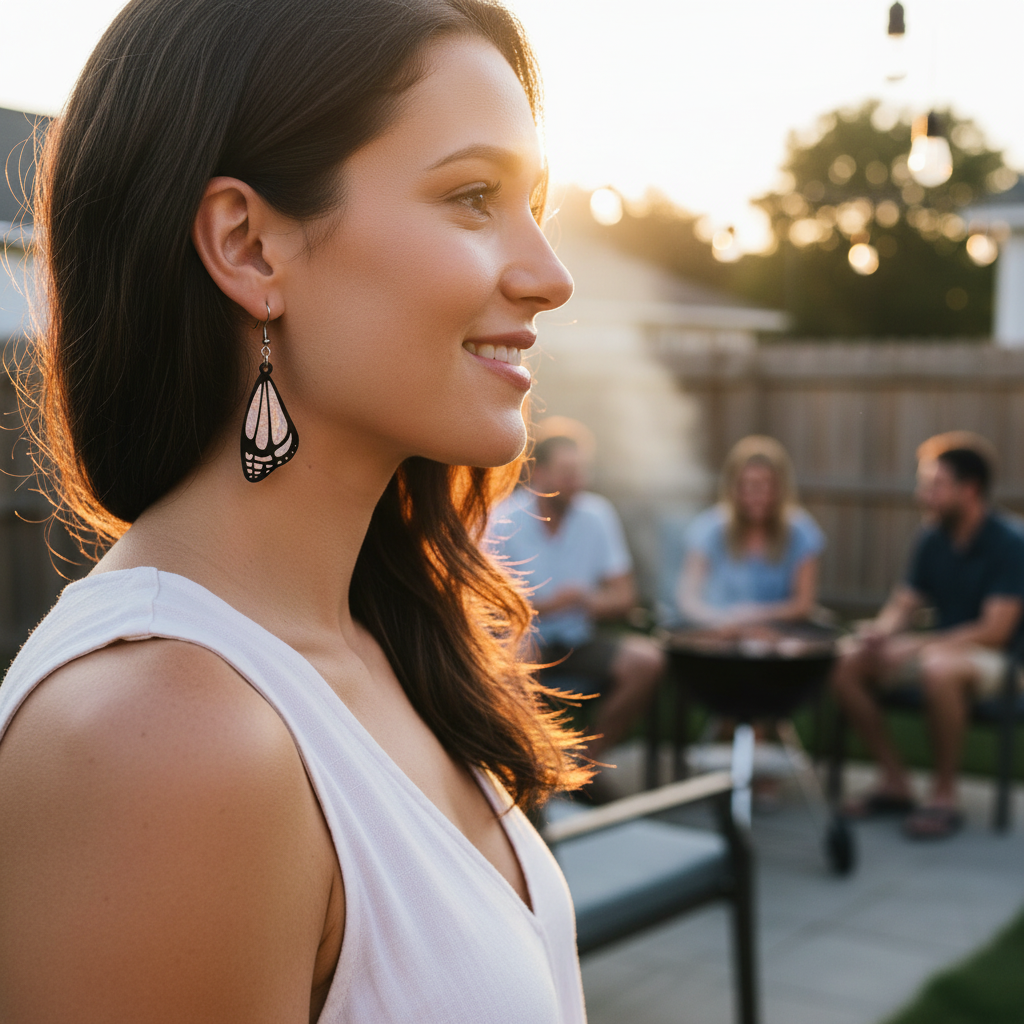 Fretmade Butterfly Wing Earrings
