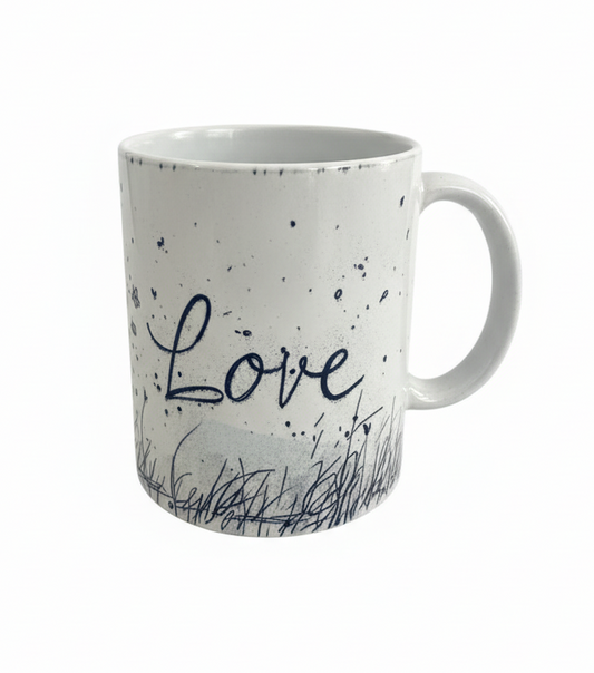 Fretmade 11 oz Coffee Mug Girl Heart Balloon Love