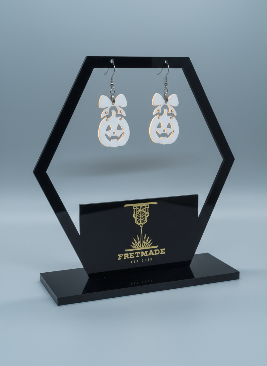 Fretmade White pumpkin Earrings