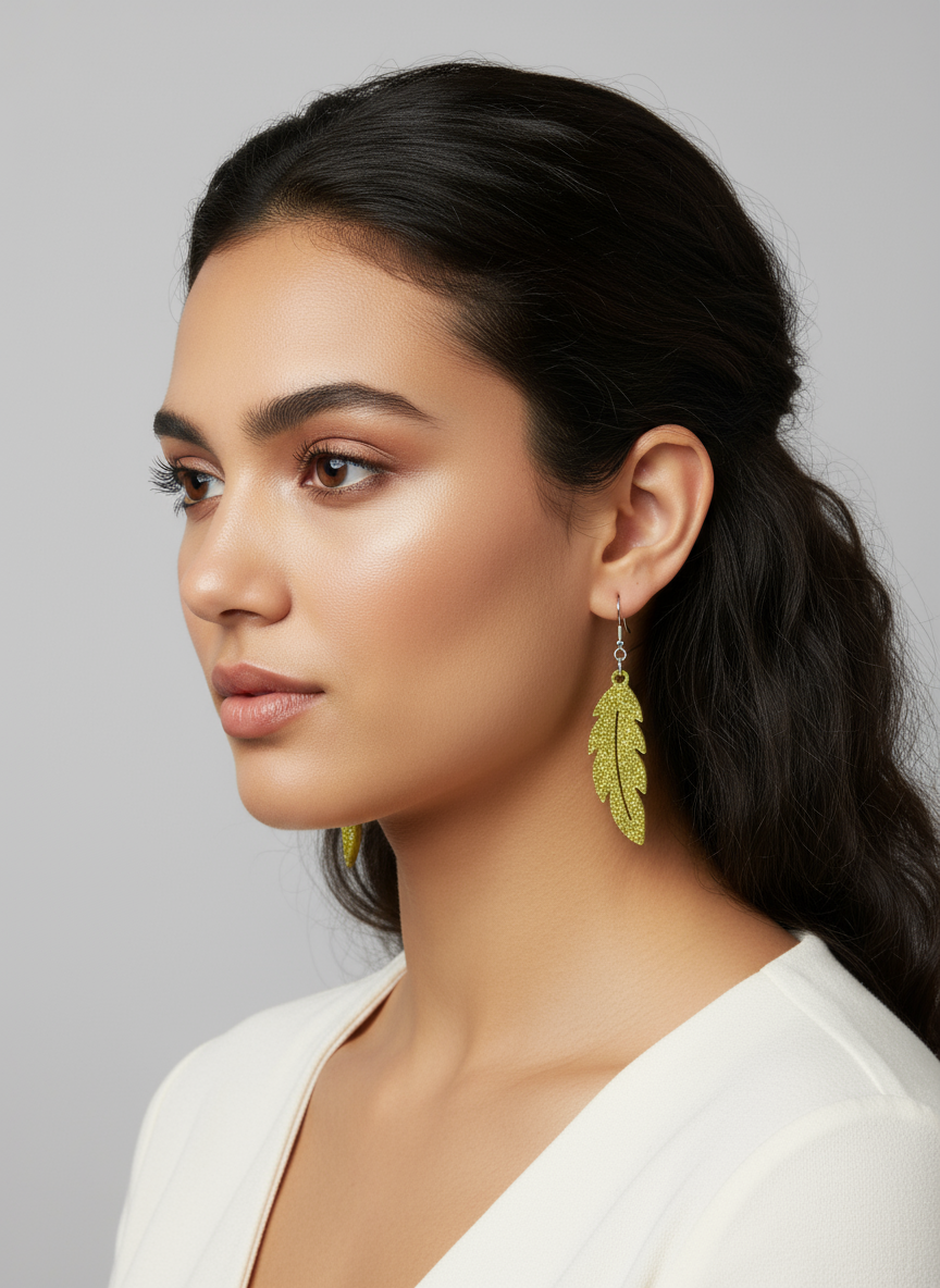 Fretmade Acrylic Feather Earrings