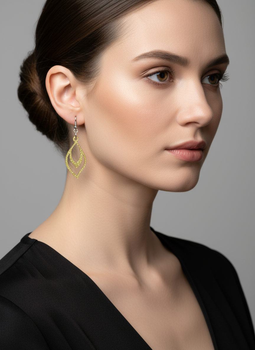 Fretmade Acrylic Gold Earrings