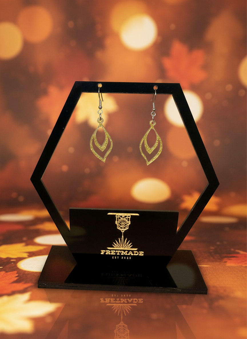 Fretmade Acrylic Gold Earrings
