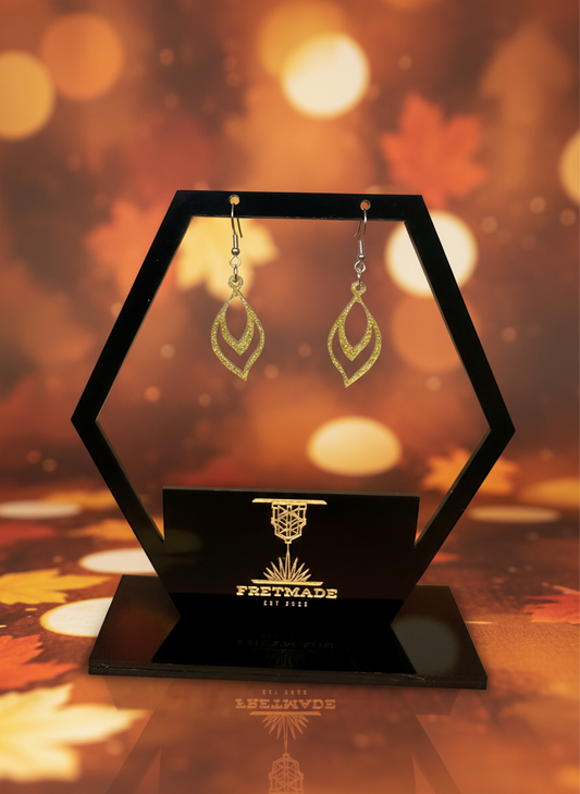 Fretmade Acrylic Gold Earrings