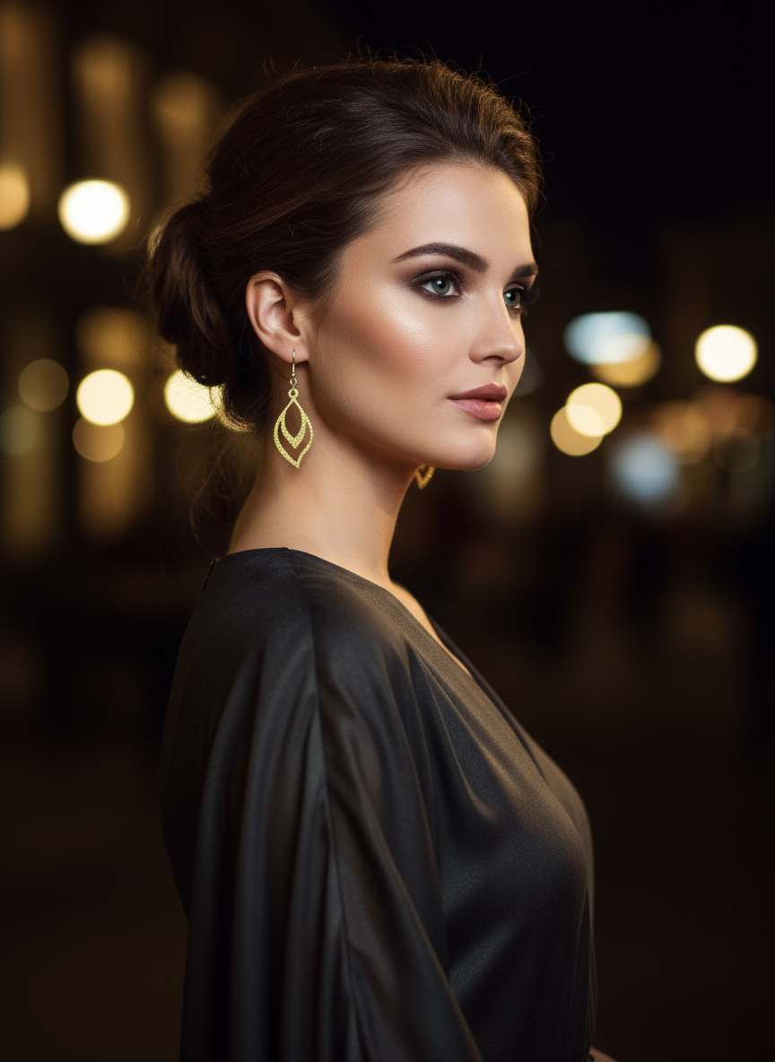 Fretmade Acrylic Gold Earrings