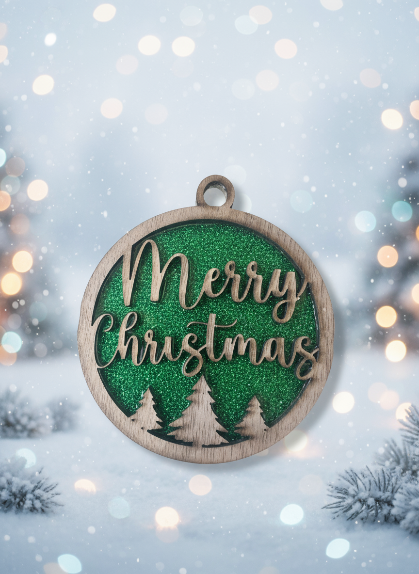 Fretmade Merry Christmas ornament