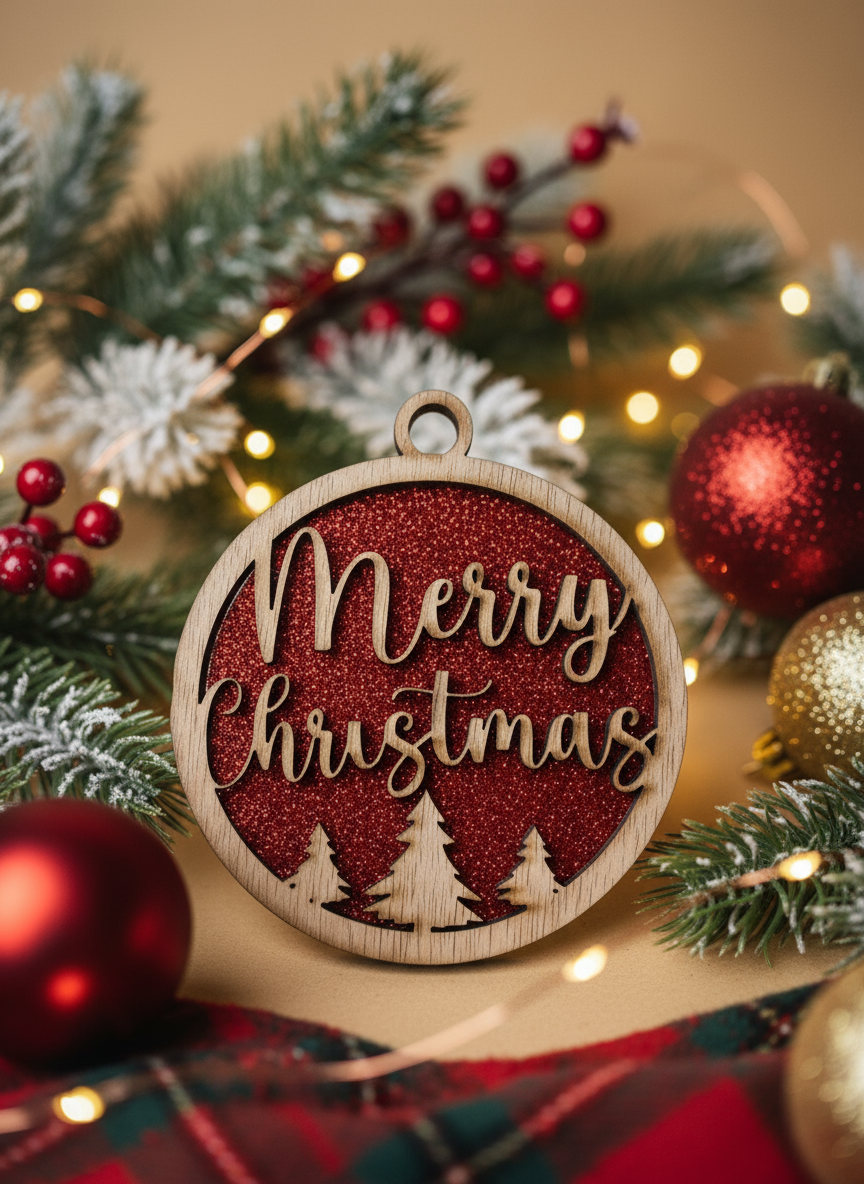 Fretmade Merry Christmas ornament