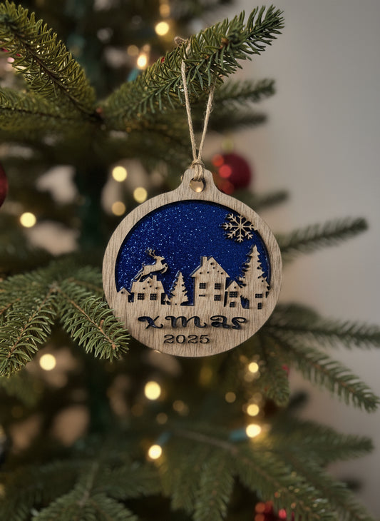 Fretmade Christmas Ornament wood and acrylic