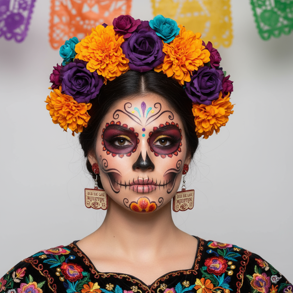 Fretmade Día De Los Muertos Earrings