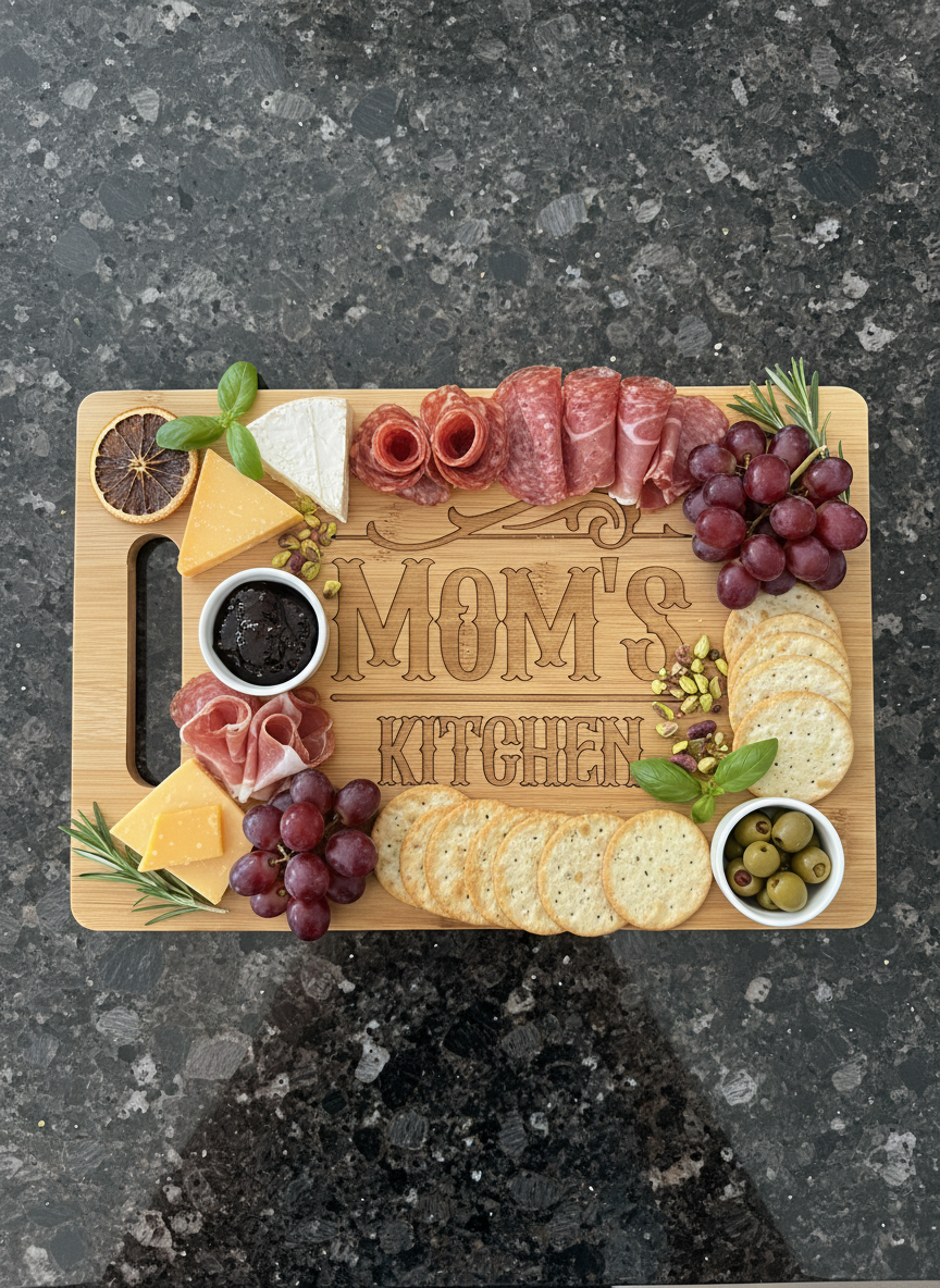 Fretmade Bamboo Cutting Board “Moms Kitchen”Design