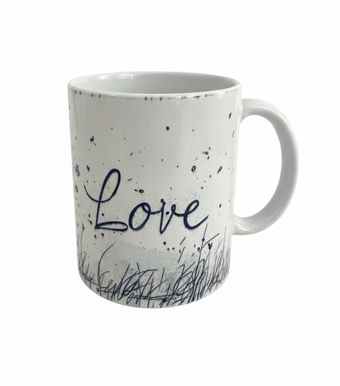 Fretmade 11 oz Coffee Mug Girl Heart Balloon Love