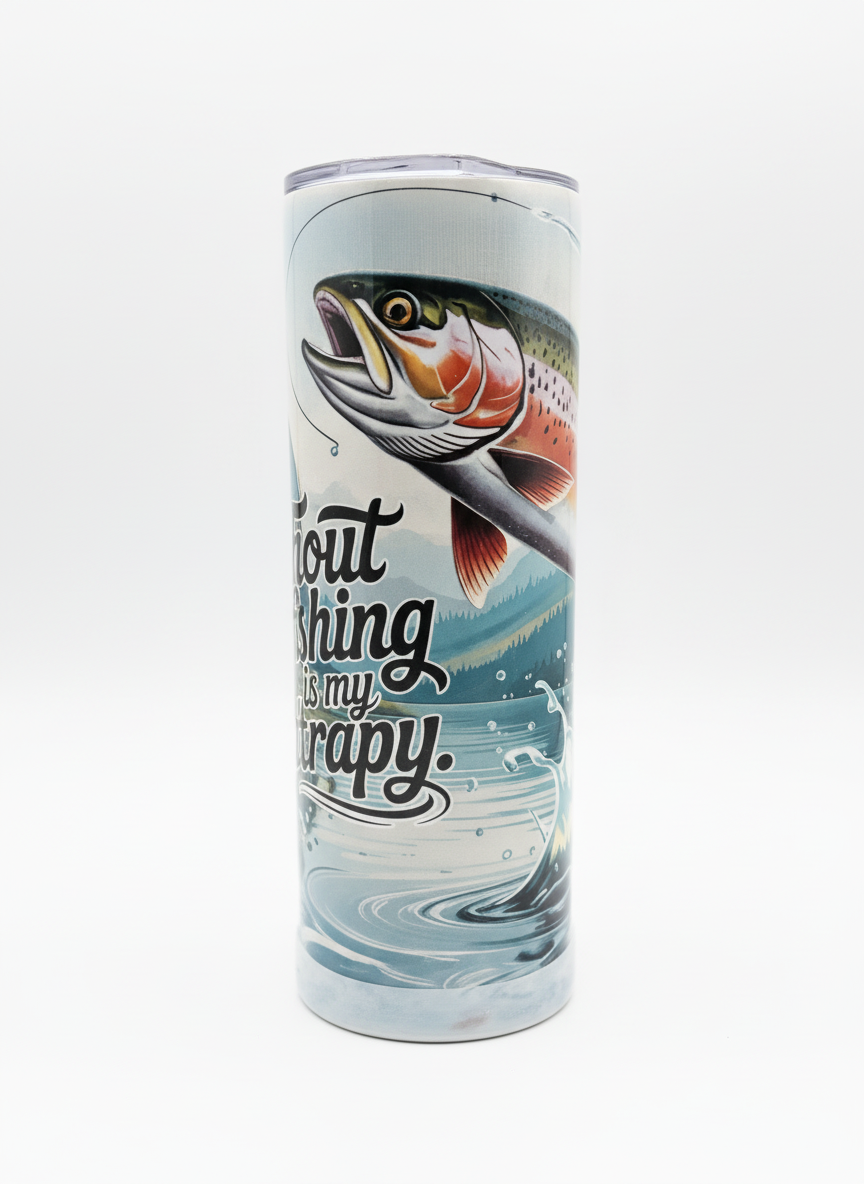 Fretmade 20oz Tumbler Trout Fishing Is My Therapy