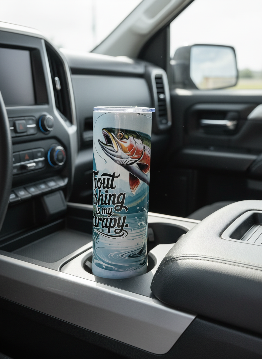 Fretmade 20oz Tumbler Trout Fishing Is My Therapy