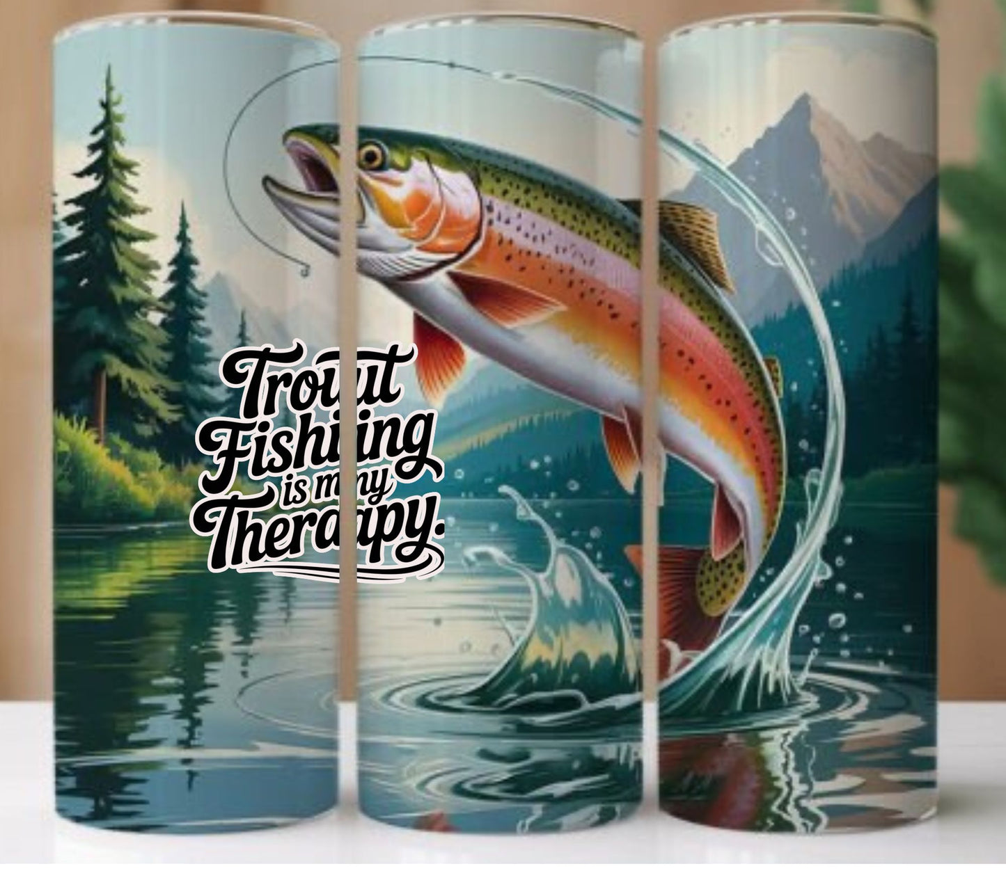 Fretmade 20oz Tumbler Trout Fishing Is My Therapy