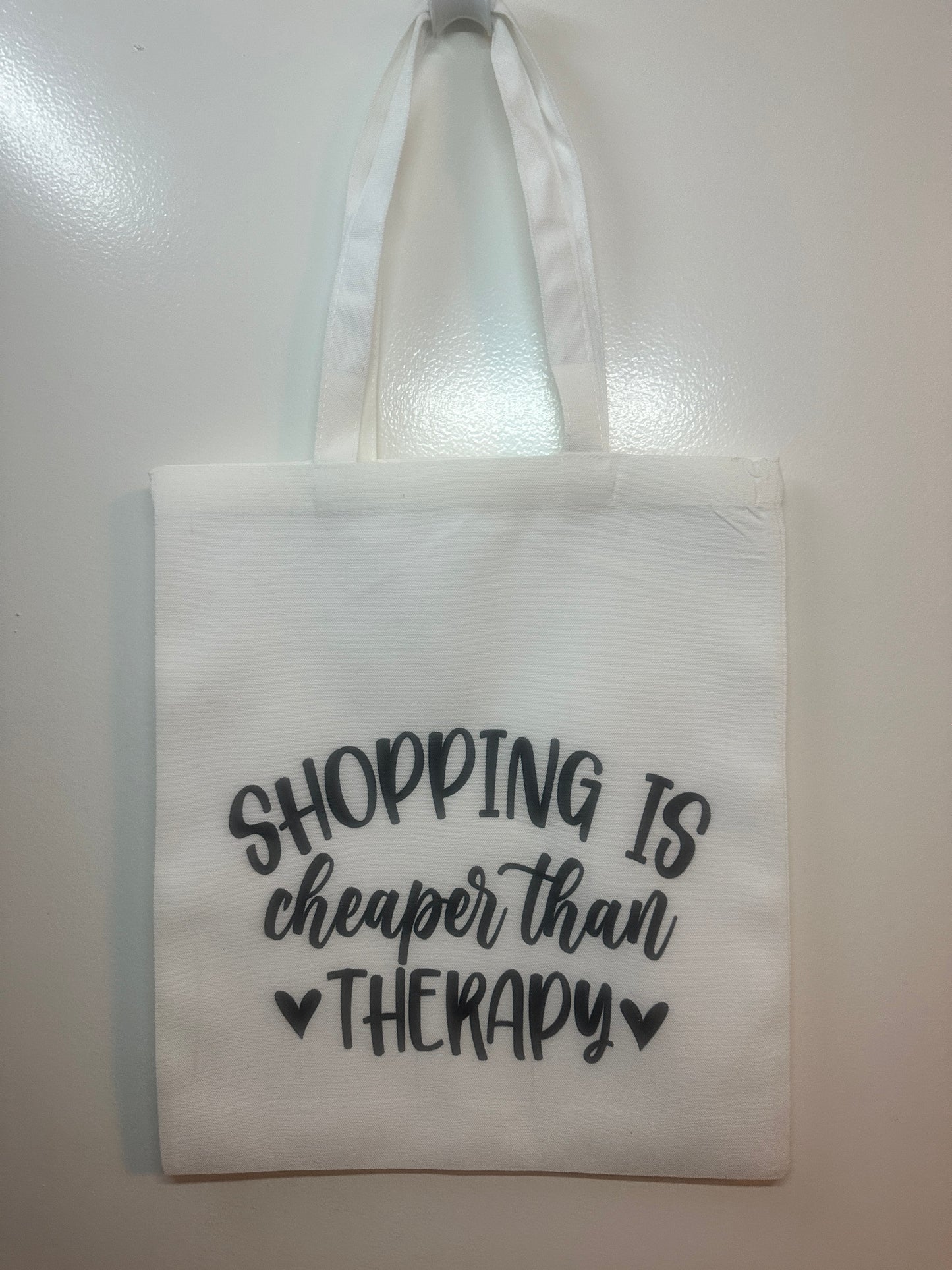 Fretmade Tote Bag “Shopping Is Cheaper Than Therapy”
