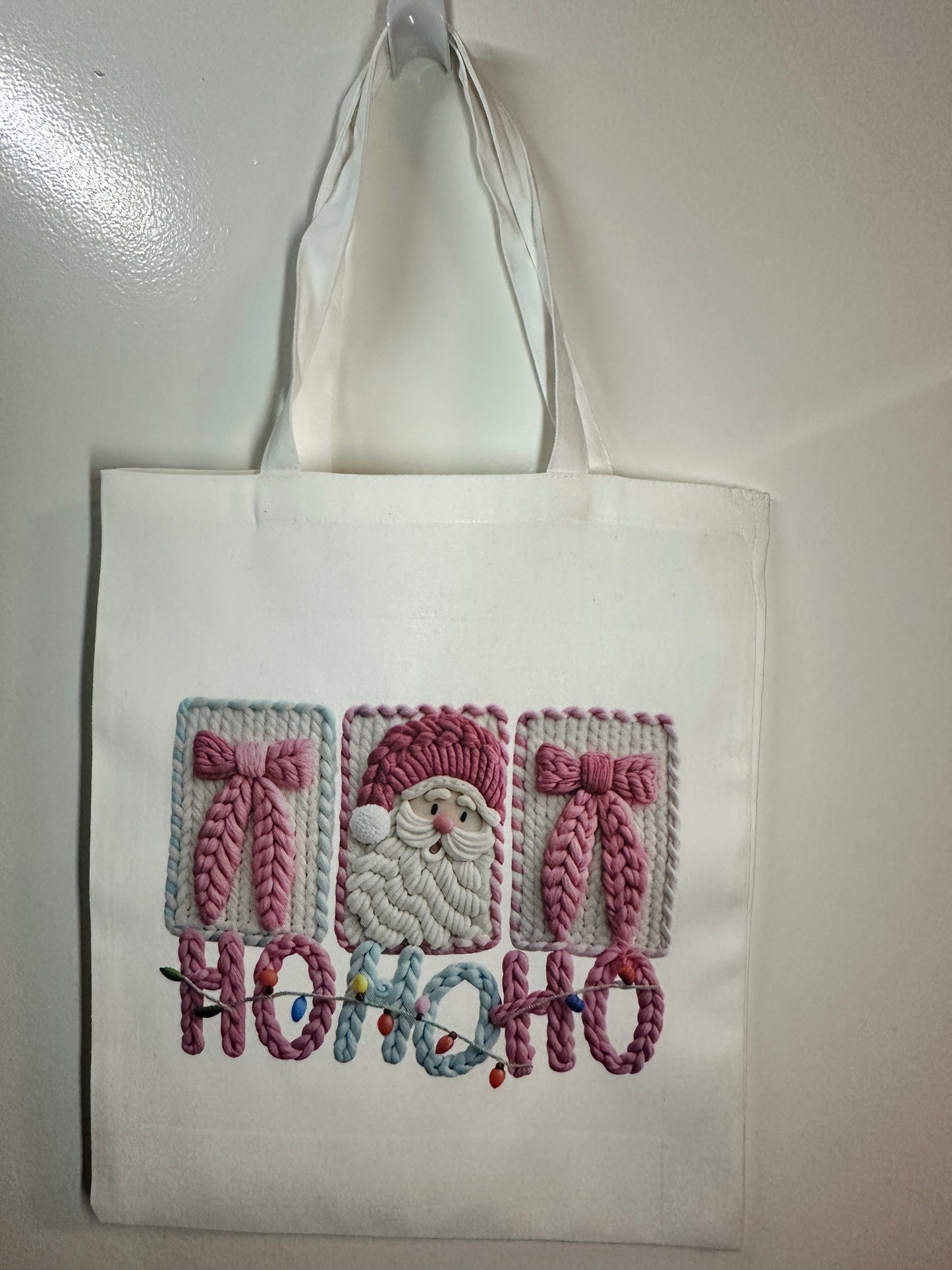 Fretmade Tote bag 16x 14 Christmas Santa Ho Ho Ho