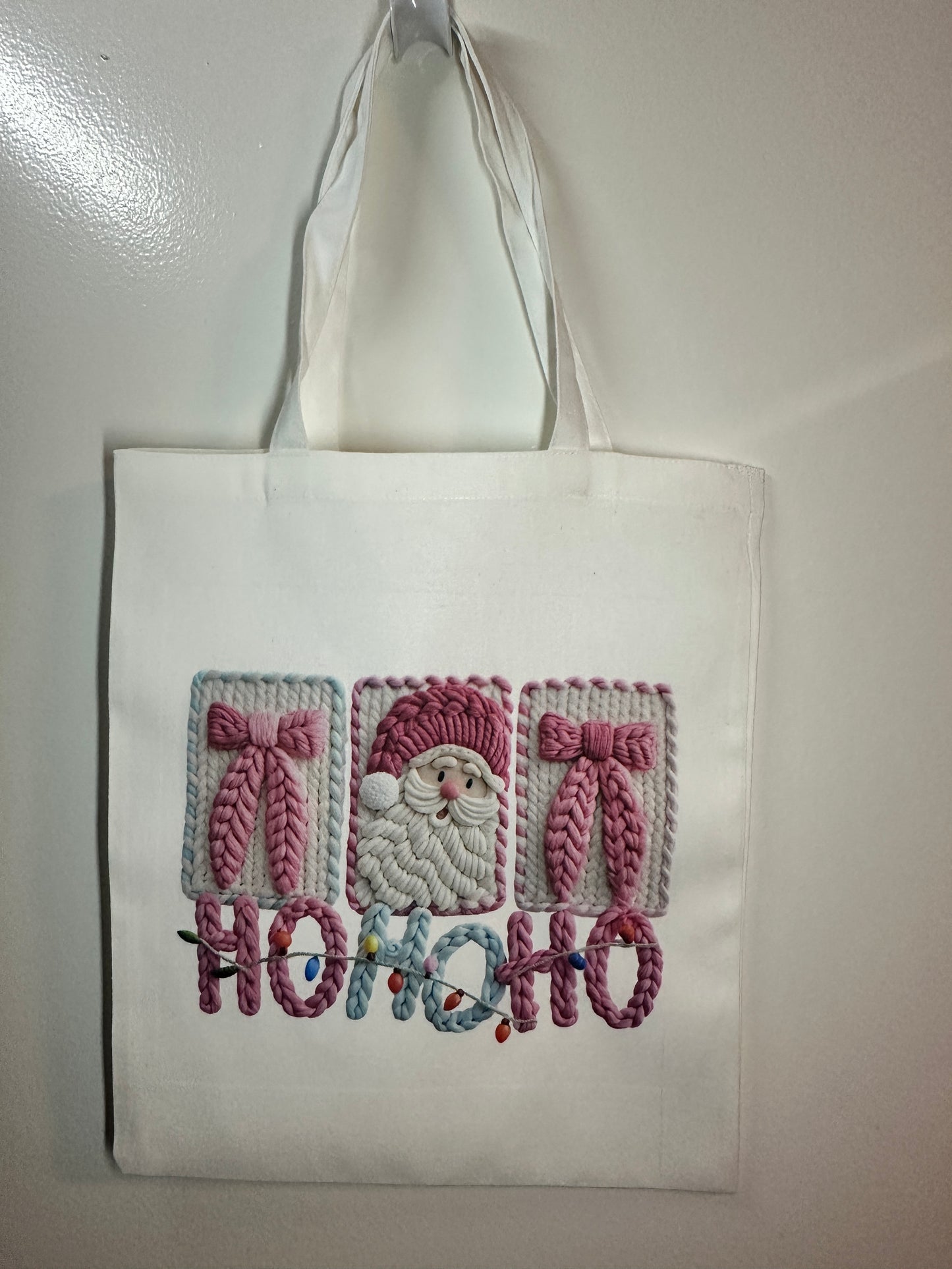 Fretmade Tote bag 16x 14 Christmas Santa Ho Ho Ho