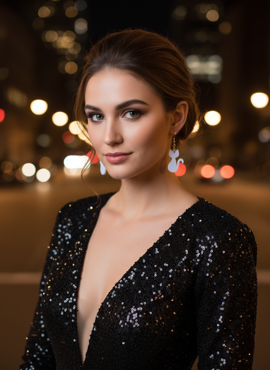 Fretmade White Acrylic Cat Earrings